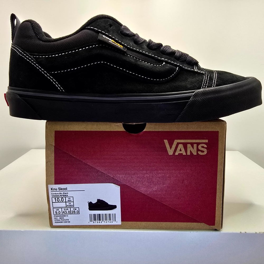 Vans Knu Skool VN000CRPBMA Mens 10 Skate Shoes Cordura Black Athletic Sneaker